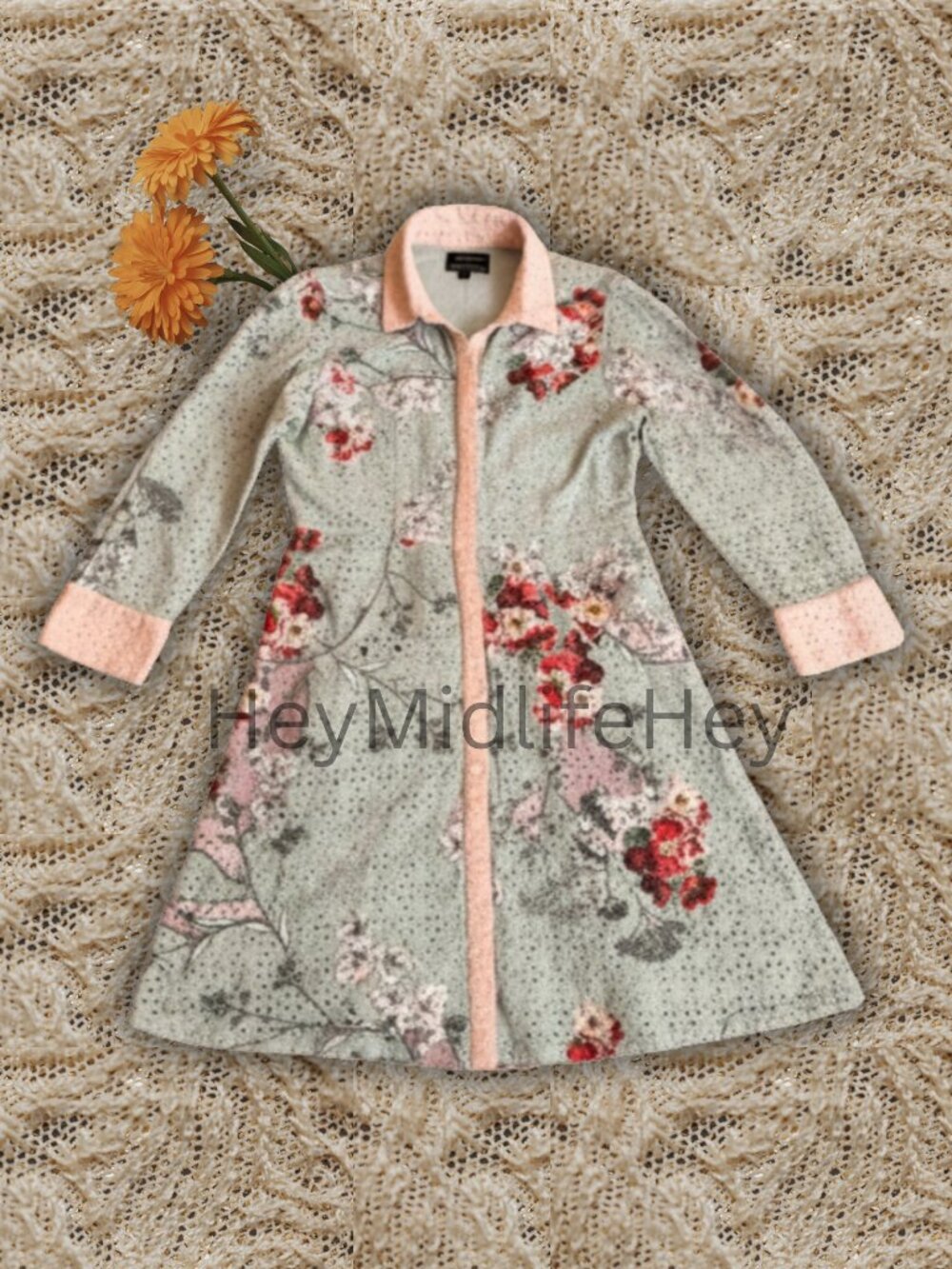 Size 2 Varun Bahl for Anthropologie "Bloom" Floral Button-Front Mini Dress - Picture 1 of 5
